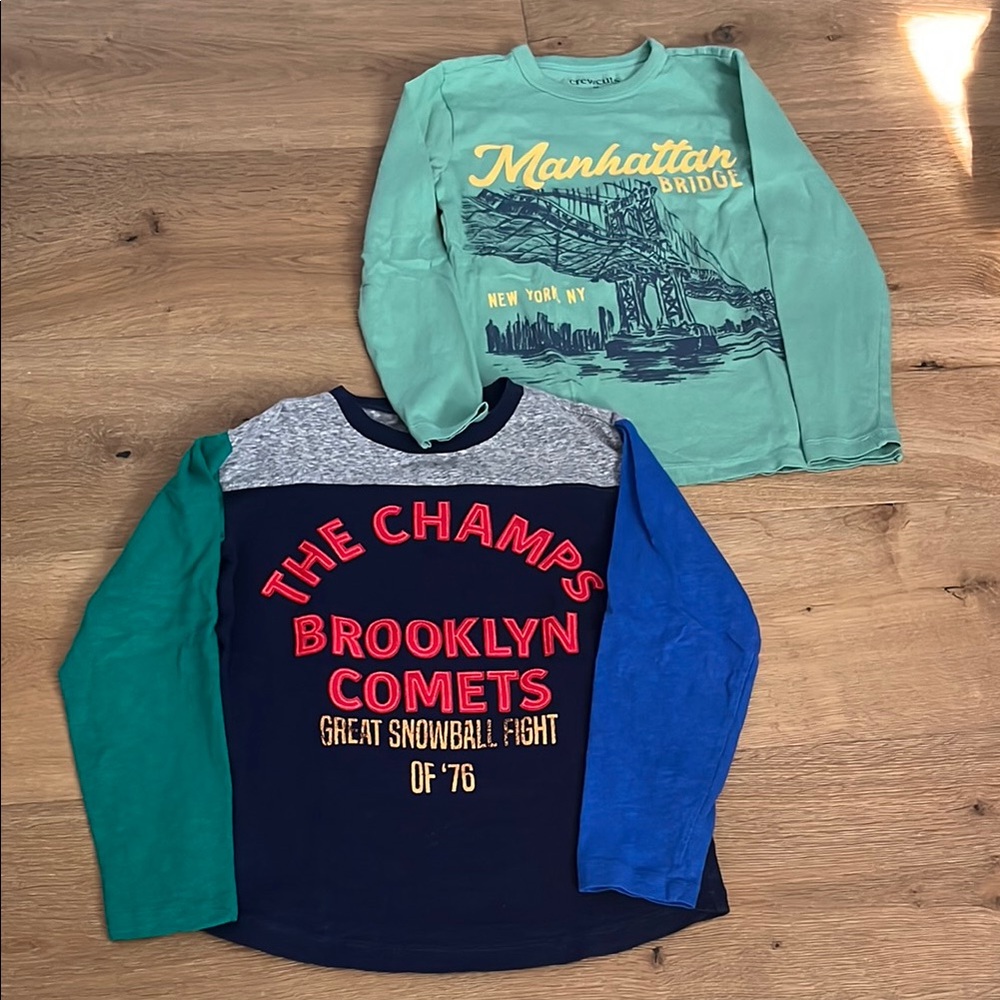 J. Crew Crewcuts Boys Long Sleeve T-shirt, size S (6-7), set of 2